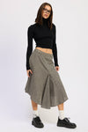 Gingham Grommet Asymmetrical Skirt