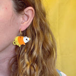 Candy Corn Rat Earrings