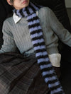 Fuzzy Striped Skinny Scarf