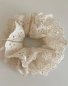 Natural Eyelet Scrunchie