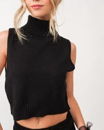 Black Josie Sleeveless Turtleneck