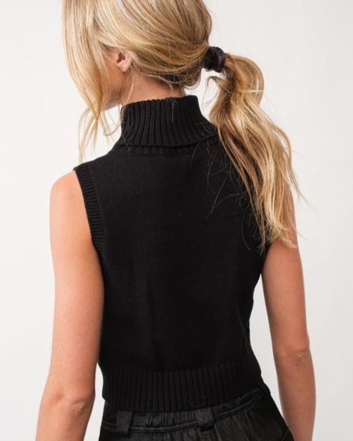 Black Josie Sleeveless Turtleneck