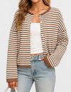 Red Keaton Striped Cardigan