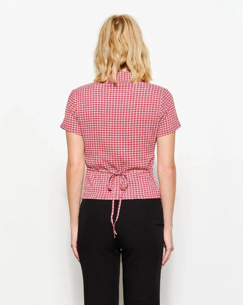 Red Lainey Fitted Plaid Shirt