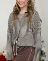 Brown Maria Striped Cardigan