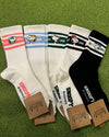 Snoopy Sports Crew Ankle Socks : Black Line