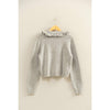 Ruffle Collar Cardigan Sweater