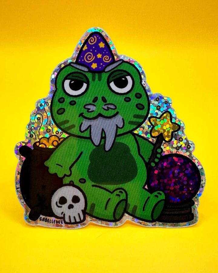 Wizard Frog | Halloween Vinyl Sticker | Weatherproof