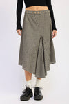 Gingham Grommet Asymmetrical Skirt