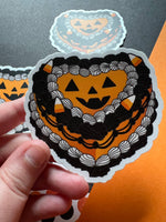 Halloween Vintage Heart Cake Aesthetic Sticker