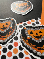 Halloween Vintage Heart Cake Aesthetic Sticker