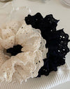 Black Eyelet Scrunchie