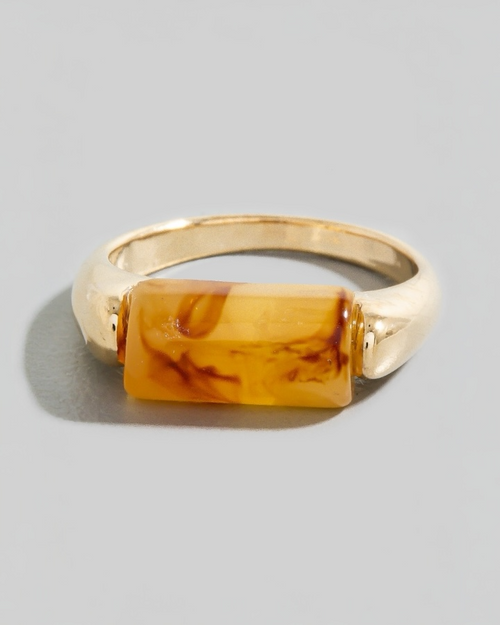 Rectangle Resin Stone Ring