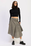 Gingham Grommet Asymmetrical Skirt