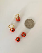 Dainty Tomato Huggie Earrings