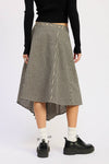 Gingham Grommet Asymmetrical Skirt