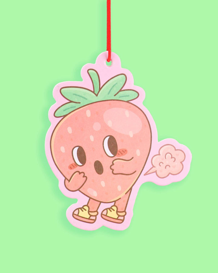 Strawberry Toot Funny Fruit Scented Car Air Freshener