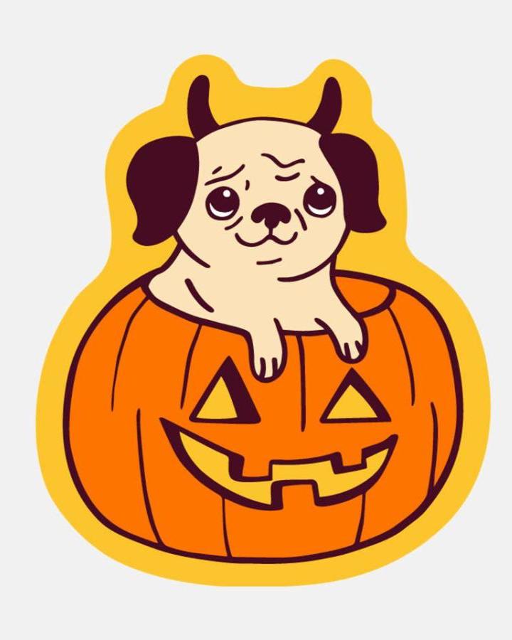 Peg Pumpkin Sticker