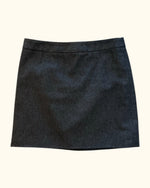 Vintage Dark Grey Herringbone Mini Skirt