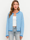Brown Keaton Striped Cardigan