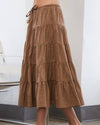 Caramel Tiered Gingham Skirt