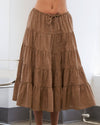 Caramel Tiered Gingham Skirt