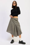 Gingham Grommet Asymmetrical Skirt