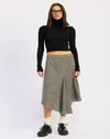 Gingham Grommet Asymmetrical Skirt