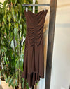 Vintage Ruched Chocolate Dress