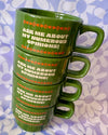 Ask me About my Numerous Opinions- Stackable Ceramic Mug