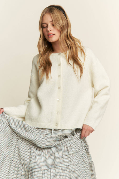 Cozy Ivory  Knit Cardigan