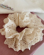 Natural Eyelet Scrunchie