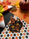 Vintage Halloween Cat Hat Vinyl Sticker