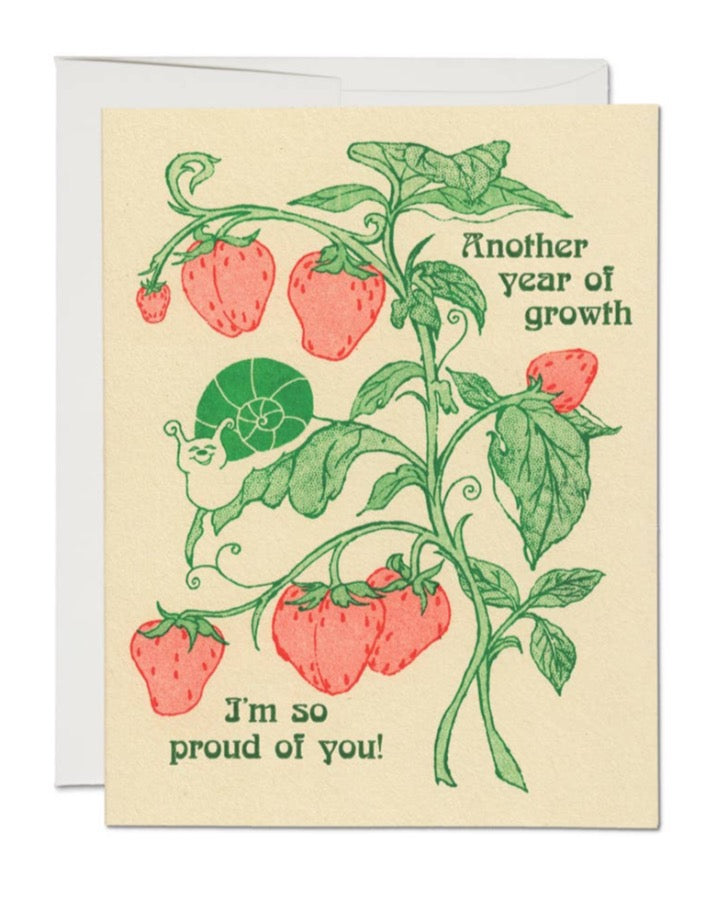 Another Year of Growth birthday greeting card