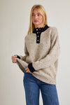 Snap Buttoned Speckled Oversized Sweater
