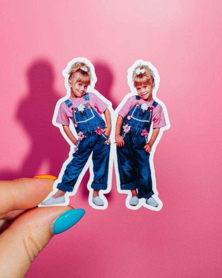 Young Mary Kate And Ashley Sticker