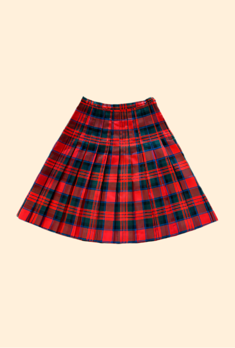 Vintage Cherry Red Pleated Skirt