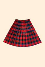 Vintage Cherry Red Pleated Skirt