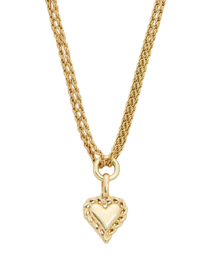 Double Chain Heart Pendant Necklace