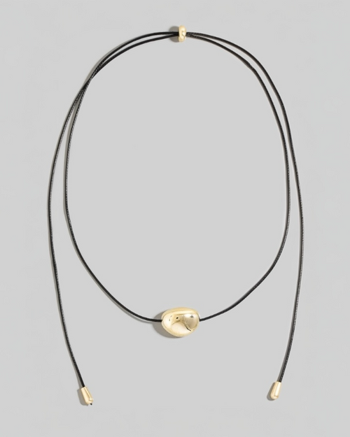 Large Oval Pendant Adjustable Cord Necklace