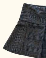 Vintage Pleated Grey Tweed Mini Skirt