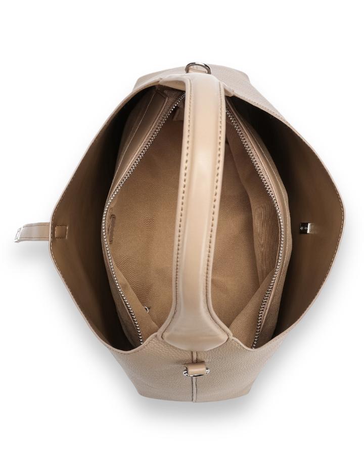 Beige Sienna Pebble Shoulder Bag