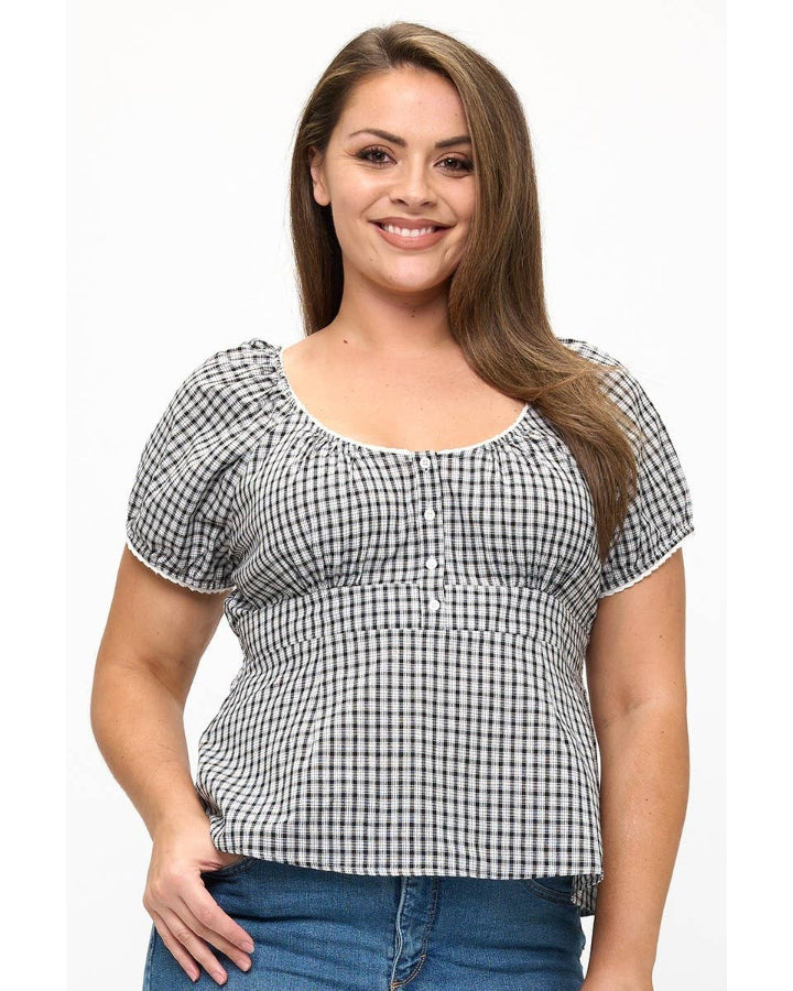 Plus Size Lucie Gingham Top