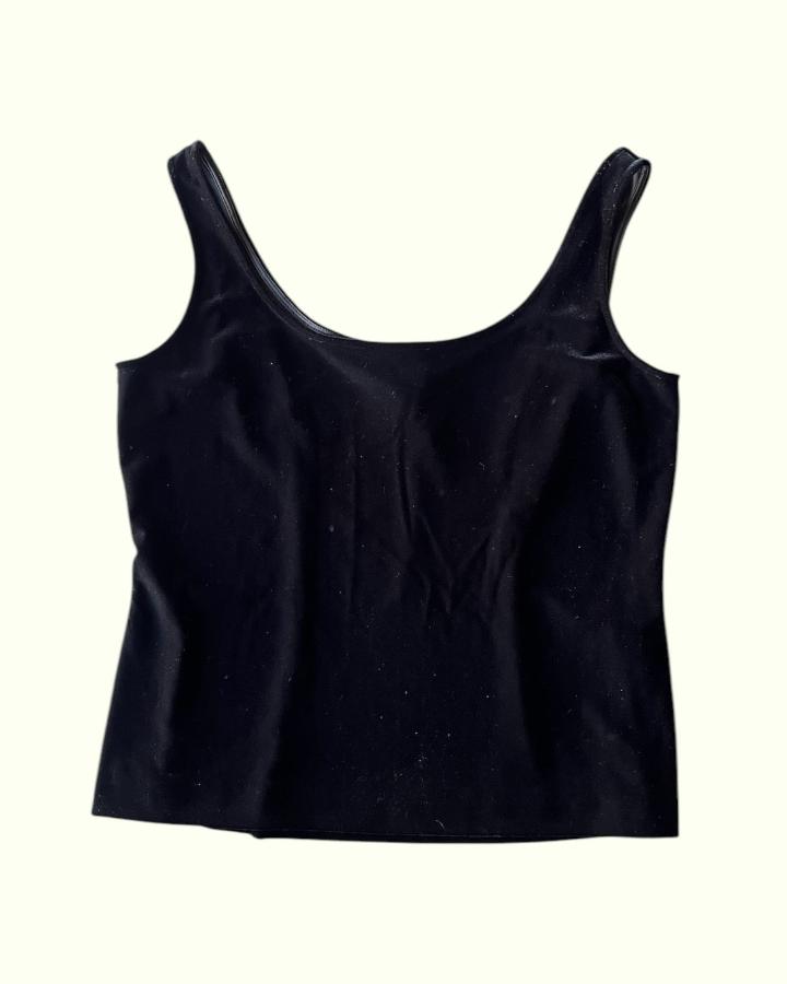 Vintage Black Velvet Tank Top