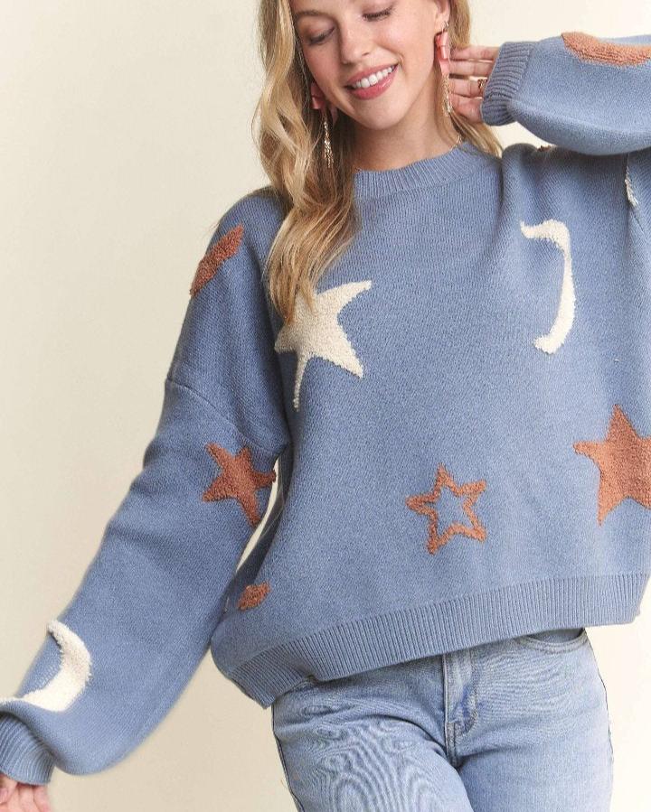 Fluffy Star & Moon Sweater