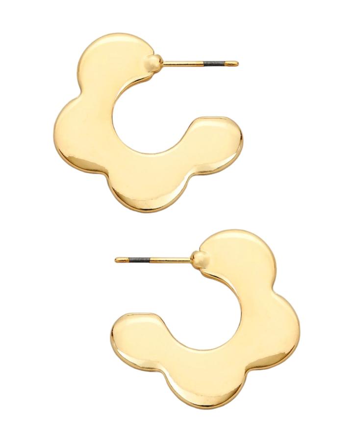 Gold Flower Hoop Earrings