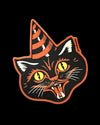 Vintage Halloween Cat Hat Vinyl Sticker