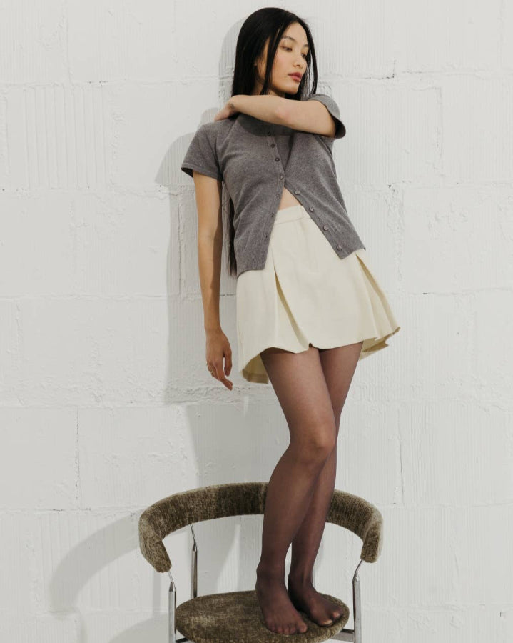 Gray Pauline Short Sleeved Cardigan
