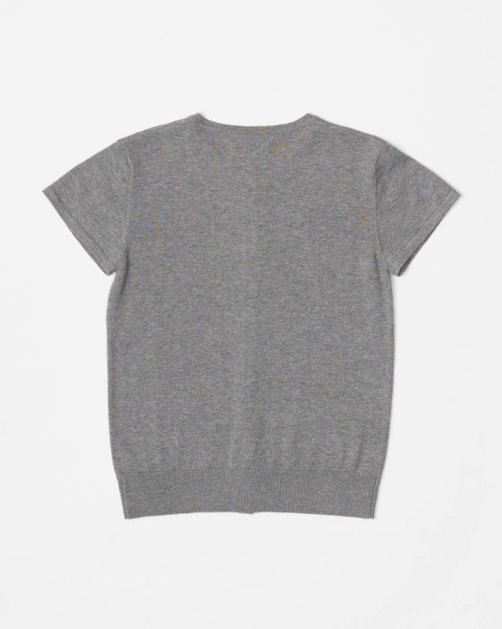 Gray Pauline Short Sleeved Cardigan