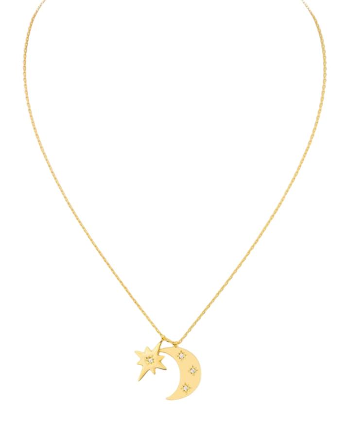 Gold Dipped Starburst Pendant Necklace